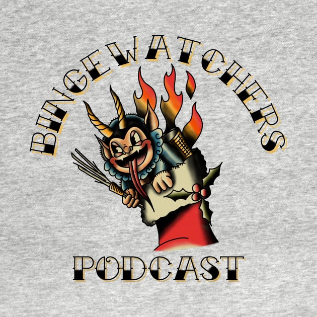 Flamin' Krampus Is On Fire - Official Holiday Tee From Binge-Watchers Podcast by Binge-Watchers Podcast